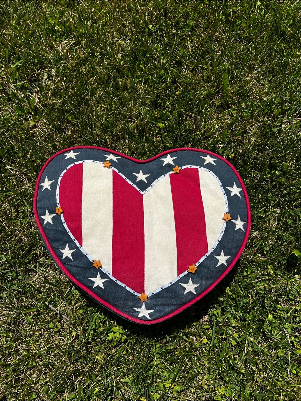 Primitive Americana Heart Pillow